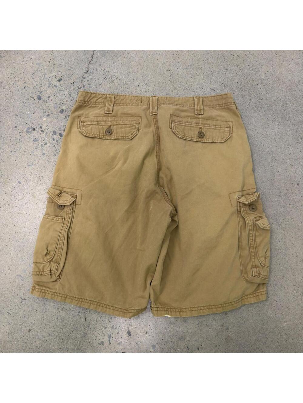 Vintage Lee Dungaree Beige Cargo Shorts Size 34 Y2K